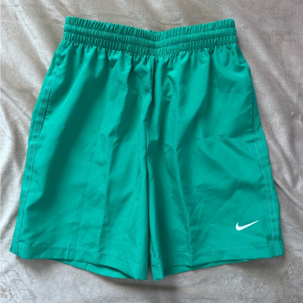 NWT-Nike Kids Green Athletic Shorts with Swoosh-Medium